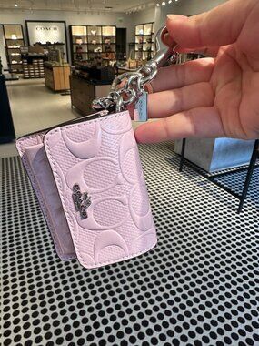 NWT! Coach CDB50 Mini Klare Bag Charm In Signature Purple Leather With Heart